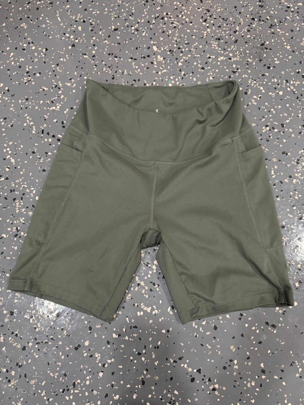 Women’s High-Waist Olive Green Performance Shorts